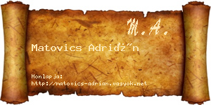Matovics Adrián névjegykártya