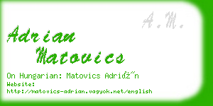adrian matovics business card
